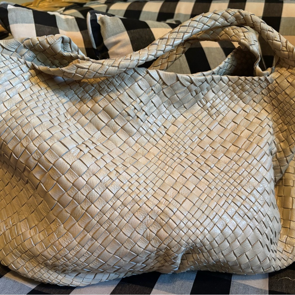 Elegant Cream Woven Tote Bag